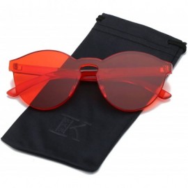 Oversized Fashion Party Rimless Sunglasses Transparent Candy Color Eyewear LK1737 - Red - C6186X84HK7 $21.30