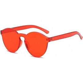 Oversized Fashion Party Rimless Sunglasses Transparent Candy Color Eyewear LK1737 - Red - C6186X84HK7 $8.78