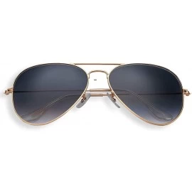 Aviator aviator sunglasses for men women crystal glass lens mirrored glasses 100% UV400 protection - Gradient Grey - CA18SHZ6...