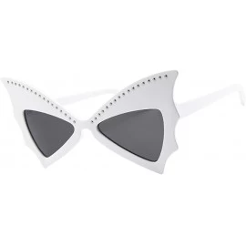 Oval Sunglasses Goggles Bat Shape Polarized Eyewear Women - White - C918QNOI2G9 $8.15