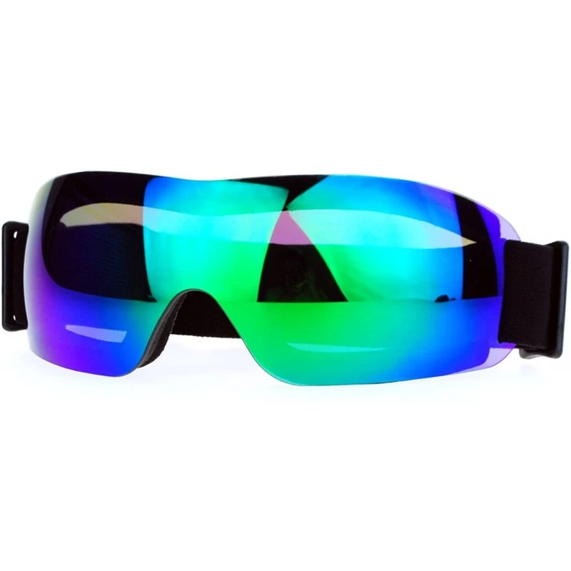 Rimless Ski Snowboard Sports Goggles Foam Padding Rimless Small Mirror Lens - Black - CF188UNZ85O $17.04