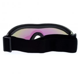 Rimless Ski Snowboard Sports Goggles Foam Padding Rimless Small Mirror Lens - Black - CF188UNZ85O $17.04