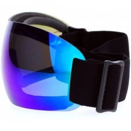 Rimless Ski Snowboard Sports Goggles Foam Padding Rimless Small Mirror Lens - Black - CF188UNZ85O $17.04