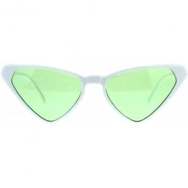 Cat Eye Womens Retro Vintage Narrow Triangle Cat Eye Plastic Hippie Sunglasses - White Green - CY18CGN52Q6 $9.83