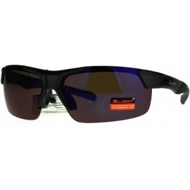 Wrap Xloop Sunglasses Mens Wrap Half Rim Sports Fashion Light Weight UV 400 - Brown - CN1802MAD5Q $20.38