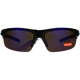 Wrap Xloop Sunglasses Mens Wrap Half Rim Sports Fashion Light Weight UV 400 - Brown - CN1802MAD5Q $11.80