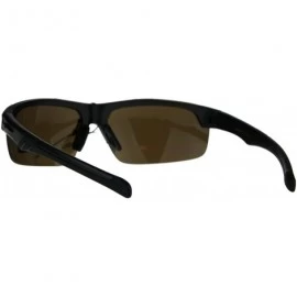 Wrap Xloop Sunglasses Mens Wrap Half Rim Sports Fashion Light Weight UV 400 - Brown - CN1802MAD5Q $11.80