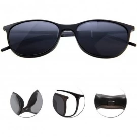 Oversized Vintage Clear Lens Glasses With Fashion Polarized Sunglasses Clip L8172 - Oval Black - C412O1WSBQN $14.59