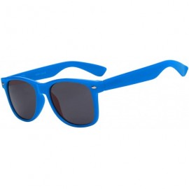 Wayfarer Classic Vintage 80's Style Sunglasses Colored plastic Frame for Mens or Womens - 1 Smoke Lens Blue - CI11QTP7LIL $8.60