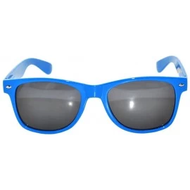 Wayfarer Classic Vintage 80's Style Sunglasses Colored plastic Frame for Mens or Womens - 1 Smoke Lens Blue - CI11QTP7LIL $8.60