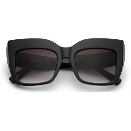 Oversized Fashion Oversized Square Full Rim Unisex Sunglasses - Black - CO18H46WEMQ $24.05