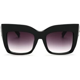 Oversized Fashion Oversized Square Full Rim Unisex Sunglasses - Black - CO18H46WEMQ $11.25