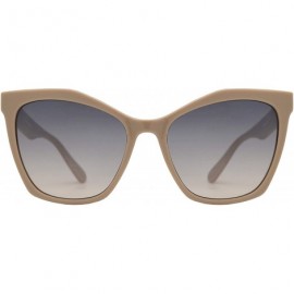 Round Womens Cateye Sunglasses with Heart Accent - UV Protection - Taupe + Light Gradient - C618WAZSLEZ $10.94