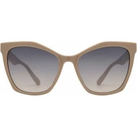 Round Womens Cateye Sunglasses with Heart Accent - UV Protection - Taupe + Light Gradient - C618WAZSLEZ $25.99