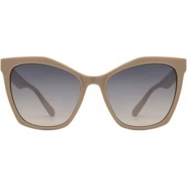 Round Womens Cateye Sunglasses with Heart Accent - UV Protection - Taupe + Light Gradient - C618WAZSLEZ $10.94