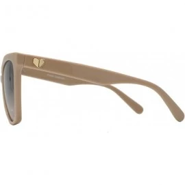 Round Womens Cateye Sunglasses with Heart Accent - UV Protection - Taupe + Light Gradient - C618WAZSLEZ $10.94