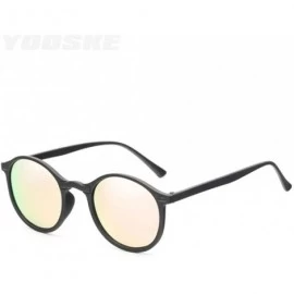 Aviator Night Vision Polarized Sunglasses Men Women Round Goggles Glasses Blue Multi - Gray - CR18Y3MUIHT $7.36