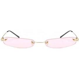 Rimless Super Small Fashion Chic Rimless Sunglasses 2018 Design HD Candy Color Clear Lens - Pink - CU18RLA7N27 $14.87