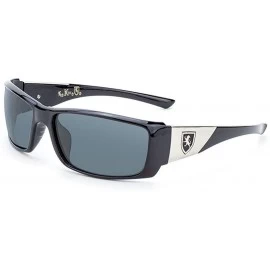 Rectangular Slim Shield Sunglasses - Black & Silver - CC12KRCXBNZ $9.96