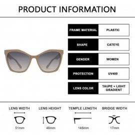 Round Womens Cateye Sunglasses with Heart Accent - UV Protection - Taupe + Light Gradient - C618WAZSLEZ $10.94