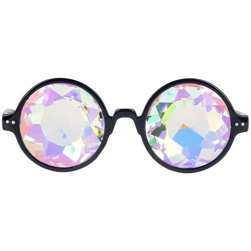 Goggle Festivals Kaleidoscope Glasses Rainbow Prism Sunglasses Goggles - Black - CT12N6KD5PQ $9.17