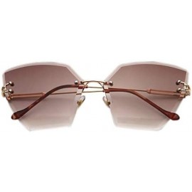 Semi-rimless Square Rimless Sunglasses Women Luxury Crystal Gradient Lens Clear Sun Glasses Ladies Vintage Oversized Eyewear ...