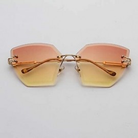 Semi-rimless Square Rimless Sunglasses Women Luxury Crystal Gradient Lens Clear Sun Glasses Ladies Vintage Oversized Eyewear ...