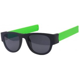 Aviator Creative Foldable Men Women Sunglasses Wristband Slappable Sun Glasses Black - Green - CR18Y4RA46T $18.77