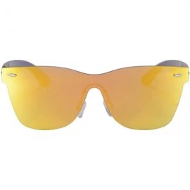 Butterfly One-piece Mirror Sunglasses UV400 Women's Summer Glasses-S71001 - Orange - C318QI3Q0CD $9.82