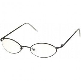 Oval Pimp Small Oval Lens Hippie Metal Rim 90s Sunglasses - Gunmetal Clear - CT18RU8GTYL $21.70