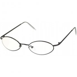 Oval Pimp Small Oval Lens Hippie Metal Rim 90s Sunglasses - Gunmetal Clear - CT18RU8GTYL $8.11