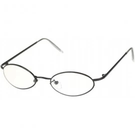 Oval Pimp Small Oval Lens Hippie Metal Rim 90s Sunglasses - Gunmetal Clear - CT18RU8GTYL $19.61