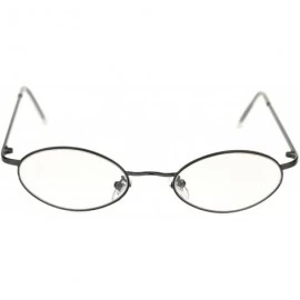 Oval Pimp Small Oval Lens Hippie Metal Rim 90s Sunglasses - Gunmetal Clear - CT18RU8GTYL $8.11