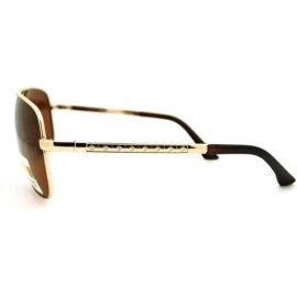 Rectangular Polarized Rectangular Shooter Pilot Light Weight Men's Sunglasses - Gold - CJ11GGL2UHP $8.41