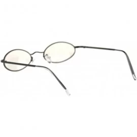 Oval Pimp Small Oval Lens Hippie Metal Rim 90s Sunglasses - Gunmetal Clear - CT18RU8GTYL $19.61