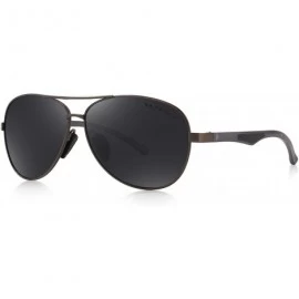 Aviator Men Pilot Sunglasses HD Polarized For Unisex Driving Sun glasses S8228 - Black&gray - CR1887SMG64 $17.63