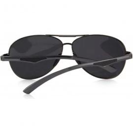 Aviator Men Pilot Sunglasses HD Polarized For Unisex Driving Sun glasses S8228 - Black&gray - CR1887SMG64 $7.49