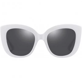 Oversized Large Sunglasses Oversized Cateye Polarized Fashion Eyewear 100% UV Protection - White - C2190QA4ZOO $12.06
