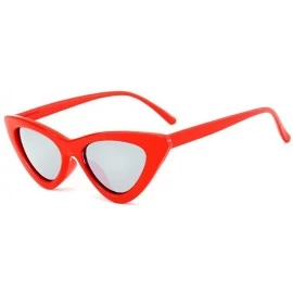 Cat Eye Female Sunglasses Outdoor Glasses Cat Eye Sunglasses for Women Goggles Plastic Frame - Red-sliver - CO18D5E0G0U $19.54