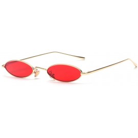 Sport Vintage Oval Sunglasses Small Metal Frame Fashion Candy Colors Women Sun Glasses - Red - C418CEDRRH7 $22.01