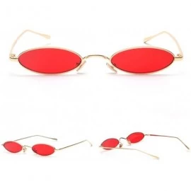 Sport Vintage Oval Sunglasses Small Metal Frame Fashion Candy Colors Women Sun Glasses - Red - C418CEDRRH7 $12.87