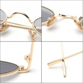 Sport Vintage Oval Sunglasses Small Metal Frame Fashion Candy Colors Women Sun Glasses - Red - C418CEDRRH7 $12.87