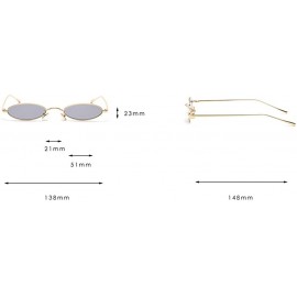 Sport Vintage Oval Sunglasses Small Metal Frame Fashion Candy Colors Women Sun Glasses - Red - C418CEDRRH7 $12.87
