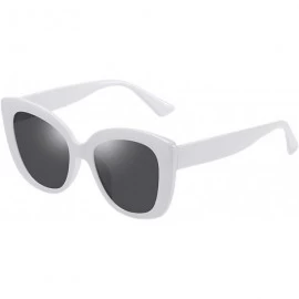 Oversized Large Sunglasses Oversized Cateye Polarized Fashion Eyewear 100% UV Protection - White - C2190QA4ZOO $23.80