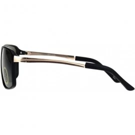Rectangular Mens Luxury Tempered Glass Rectangular Plastic Designer Sport Sunglasses - Matte Black Green - CP18KK2REZD $10.78