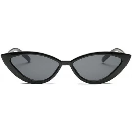 Cat Eye Sunglasses Designer Mirror Triangle Glasses - Gray - CZ18W78SYO5 $11.52