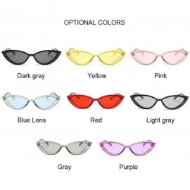 Cat Eye Sunglasses Designer Mirror Triangle Glasses - Gray - CZ18W78SYO5 $11.52