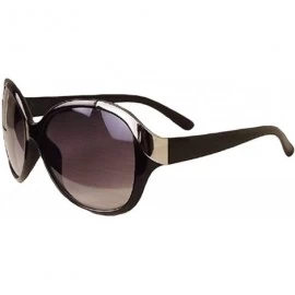 Oval Unisex Fashion Sunglasses Oversized Round Plastic Lenses UV400 - Black - CX18NLXQ8KA $17.22