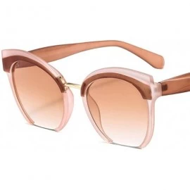 Cat Eye Trendy Colored Half Frame Cat Eye Sunglasses Women Eyeglasses - 7 - CF18WZSMTAC $21.16
