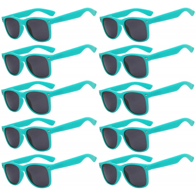 Wayfarer Stylish Vintage Sunglasses Smoke Lens 10 Pack in Multiple Colors OWL. - Turquoise_10_pairs - CD126ZFCW5L $16.72